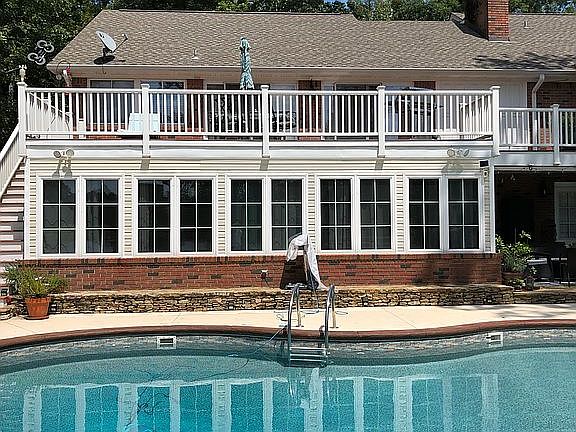 Pool time, sunroom, deck