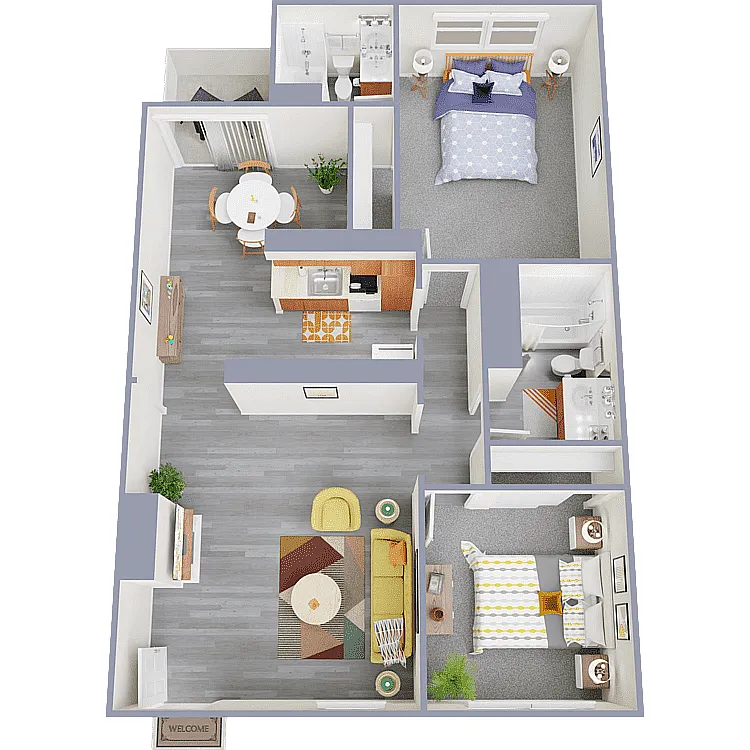 Floor plan Two Bedroom Two Bathroom