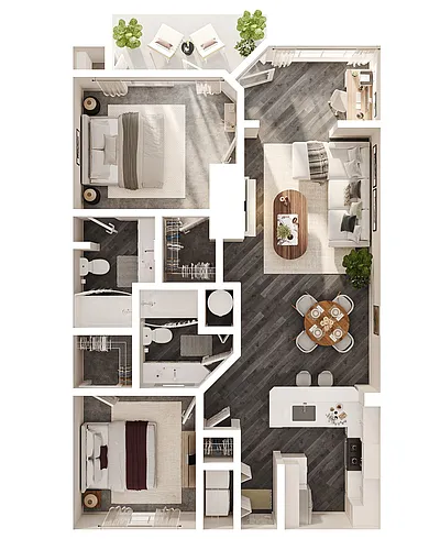 Floor plan 2B - The Daniel with sunroom