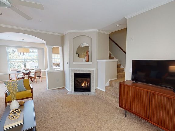 Updated interiors including granite surround fireplace