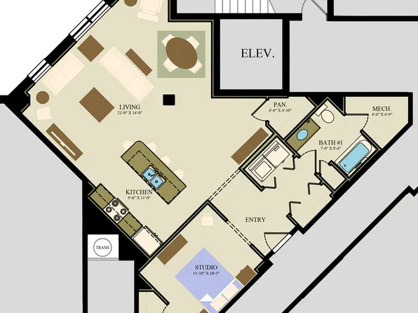 Suites 206, 306 Plan, 117 On The Boulevard