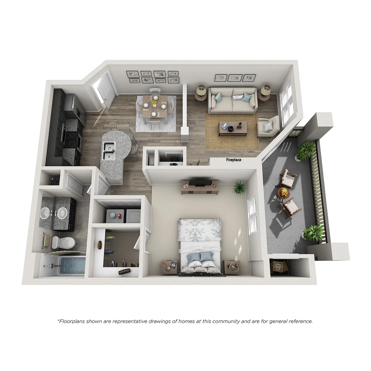 Floor plan 1 Bedroom Deluxe
