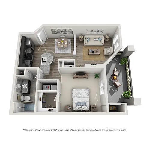 Floor plan 1 Bedroom Deluxe