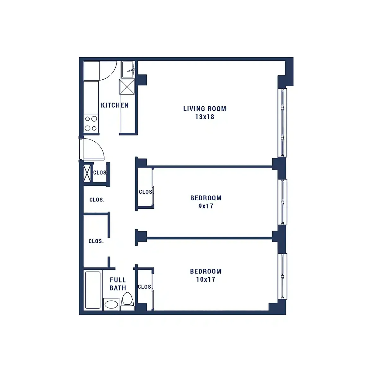 Floor plan Two Bedroom City