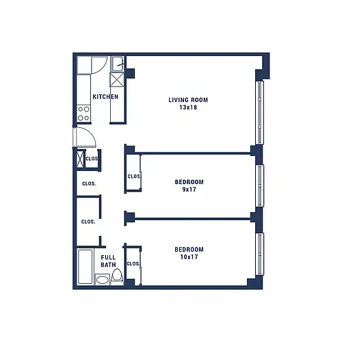Floor plan Two Bedroom City