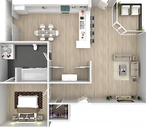 1 BED 1 BATH 1 BED 1 BATH
