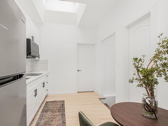 Large skylight keeps this apartment light and bright at all times.