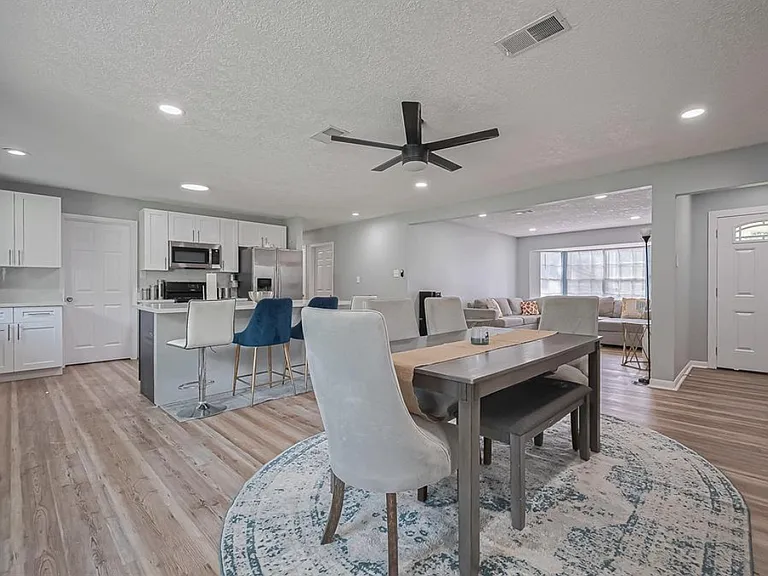 Kitchen, Dining and Living room