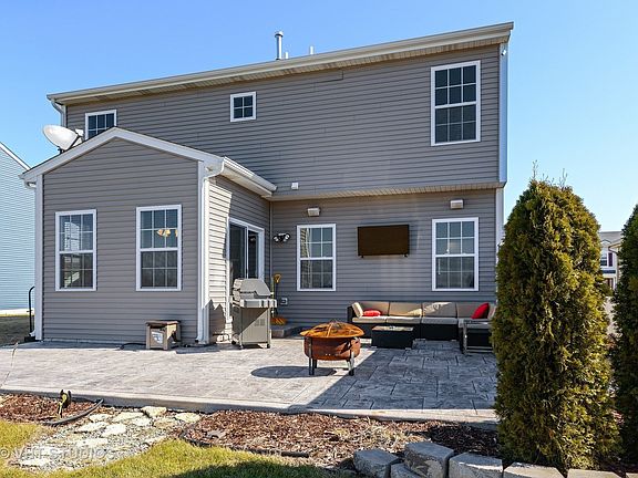 Great private stamped patio with Media hook-up.