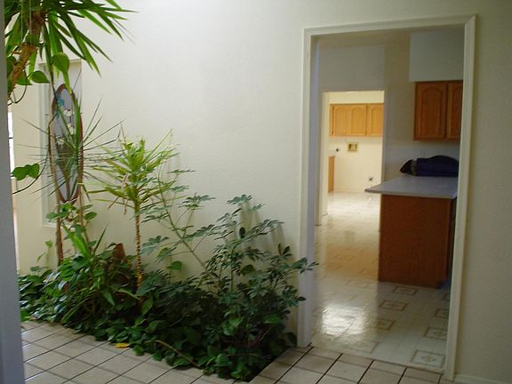 Entryway view into kitchen