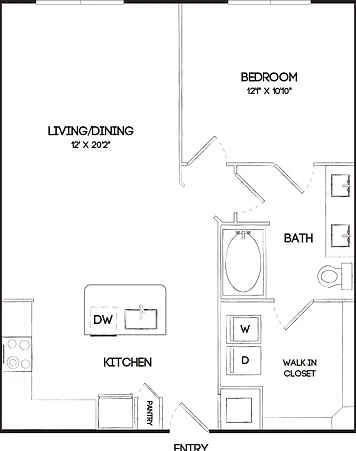 A5D 1 Bedroom Floor Plan A5D 1 Bedroom Floor Plan