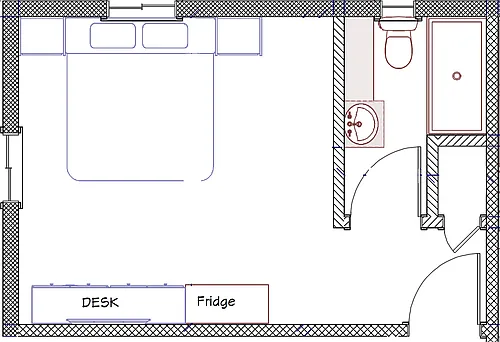 Floor plan Private Room in 2 bd 1 ba Apartment