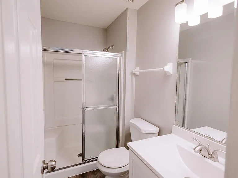 Glass-enclosed shower