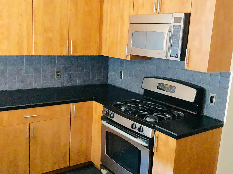 Full recently renovated Kitchen with dishwasher and microwave leading to the roof deck.