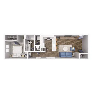 Floor plan 1 x 1- A2 668 SQ FT