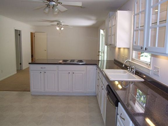 Glass Cabinets with lights.