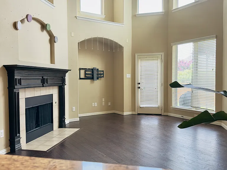 High ceiling living room