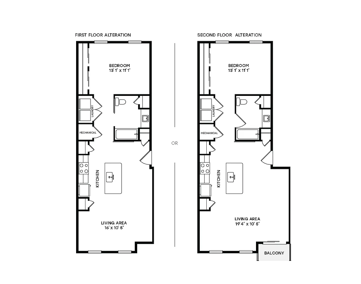 Floor plan 1x1 Greystone I Flat V3 - Renovated