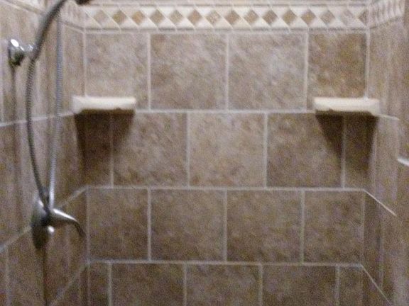 Tiled shower for master bath.