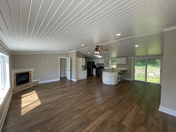 Dining area leads to backyard patio