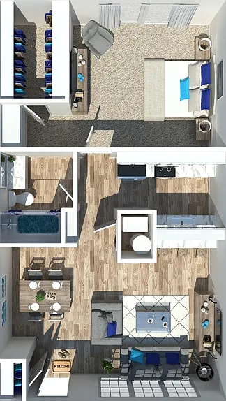 One Bedroom One Bathroom One Bedroom One Bathroom