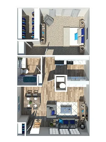 Floor plan 1 Bedroom 1 Bath