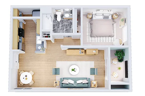 Floor plan One Bedroom A1