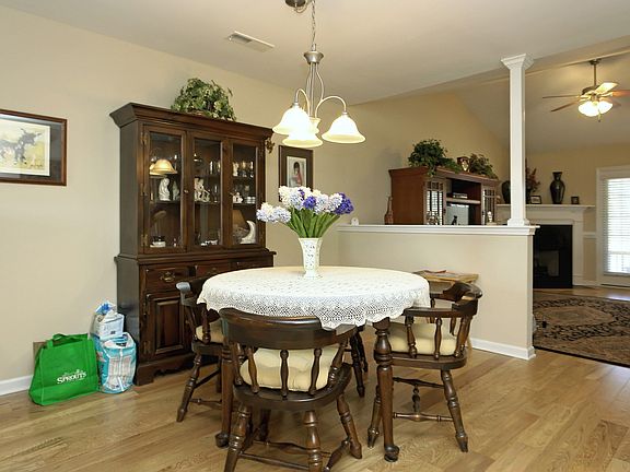 Dining area with hardwoods