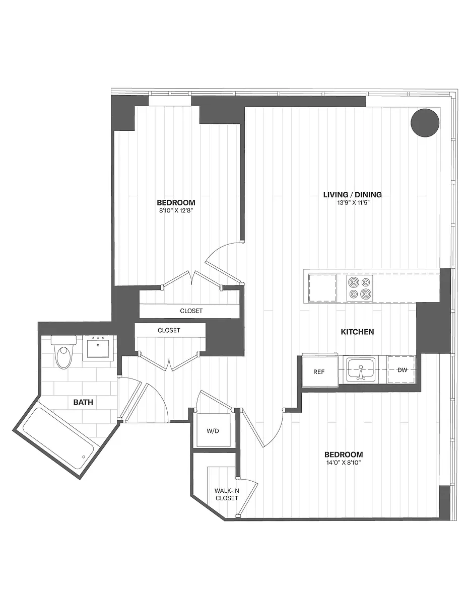 Floor plan 2 Bedroom / 1 Bathroom