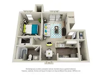 Floor plan 1x1E