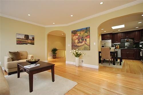 Looking into kitchen from living room