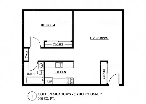 Floor plan One Bedroom B2