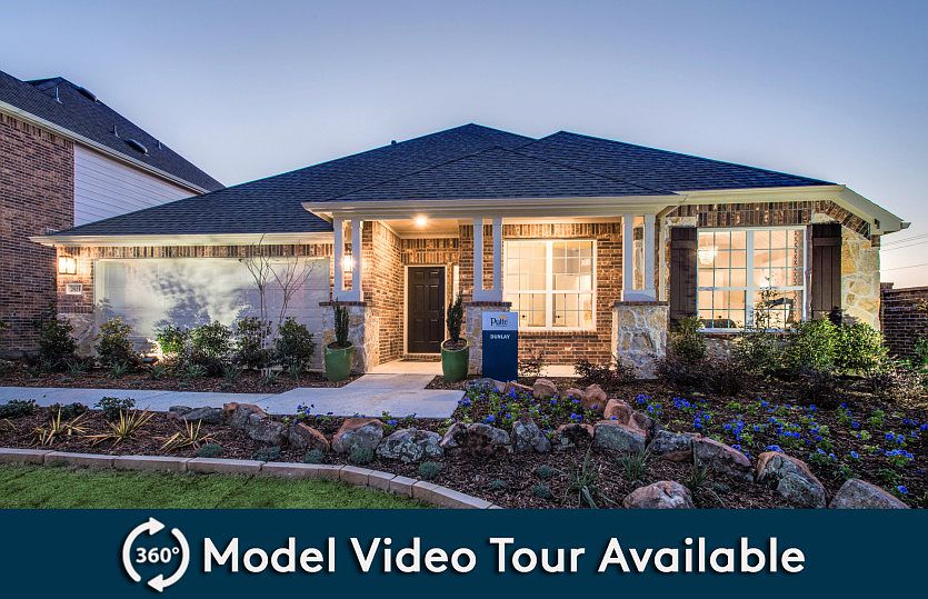 The Dunlay, a one-story home with 2-Car Garage, shown with Home Exterior D
