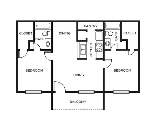 Floor plan 2 Bed/2 Bath