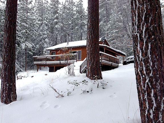 Cabin in snow