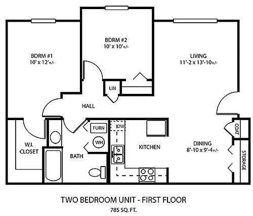 Floor plan Two Bedroom