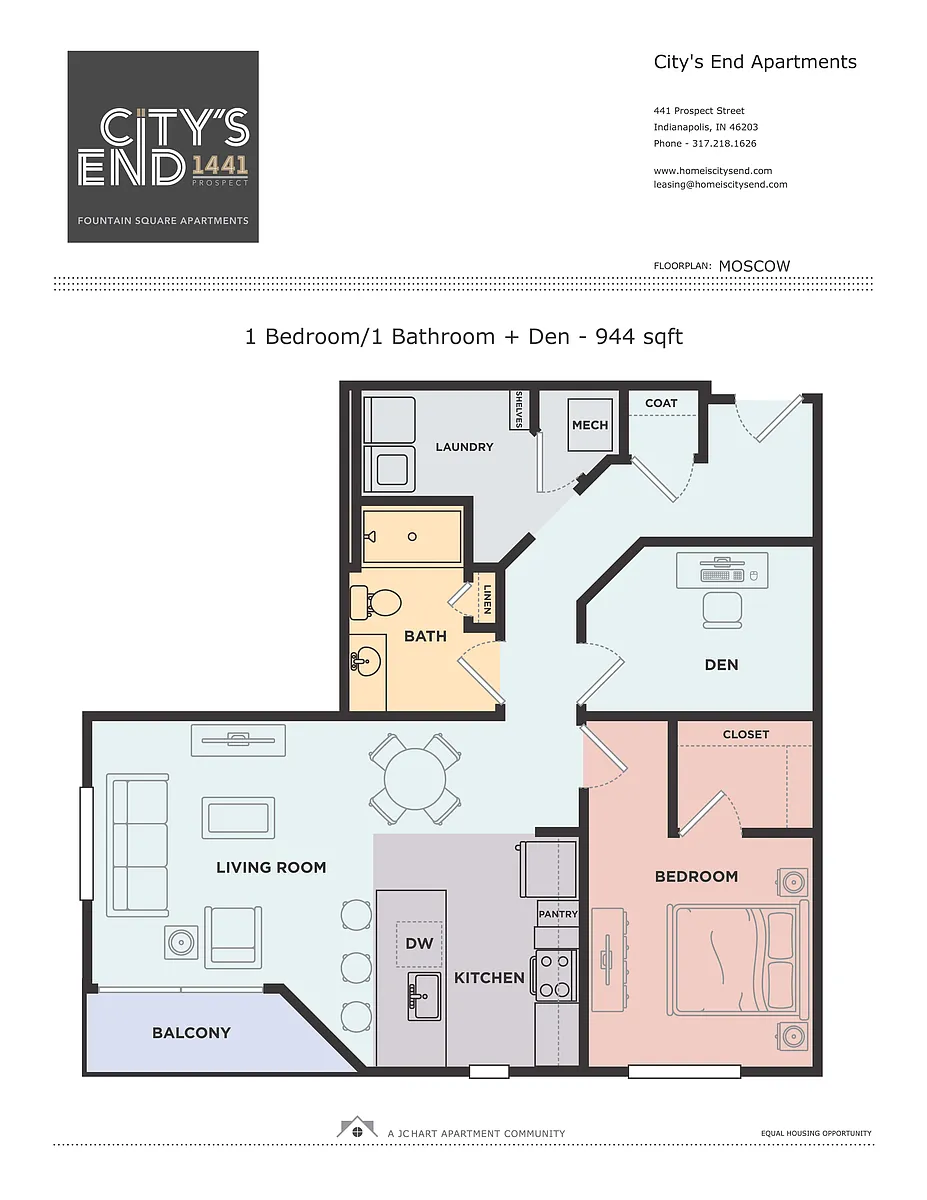 Floor plan Moscow 1.1 + Den
