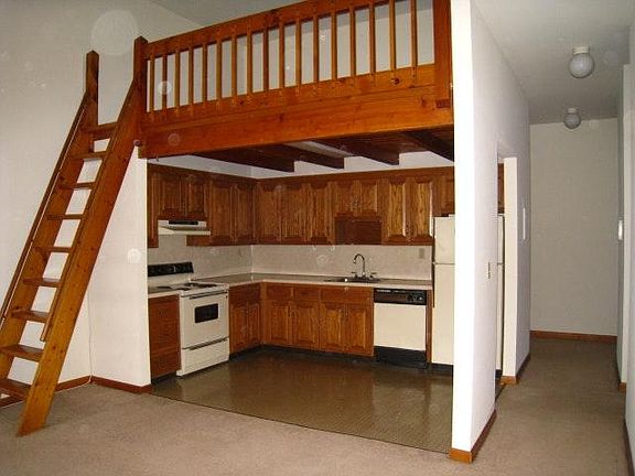 Kitchen, loft, living area