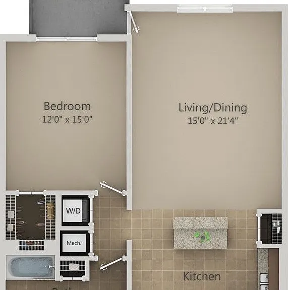 Urbana - A1.1 - 1 Beds - 1 Baths - 821 Sq. ft.