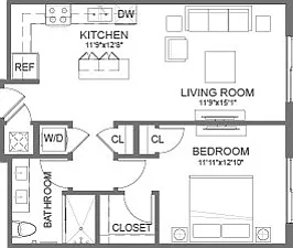 1B1.5 Floor Plan 1B1.5 Floor Plan