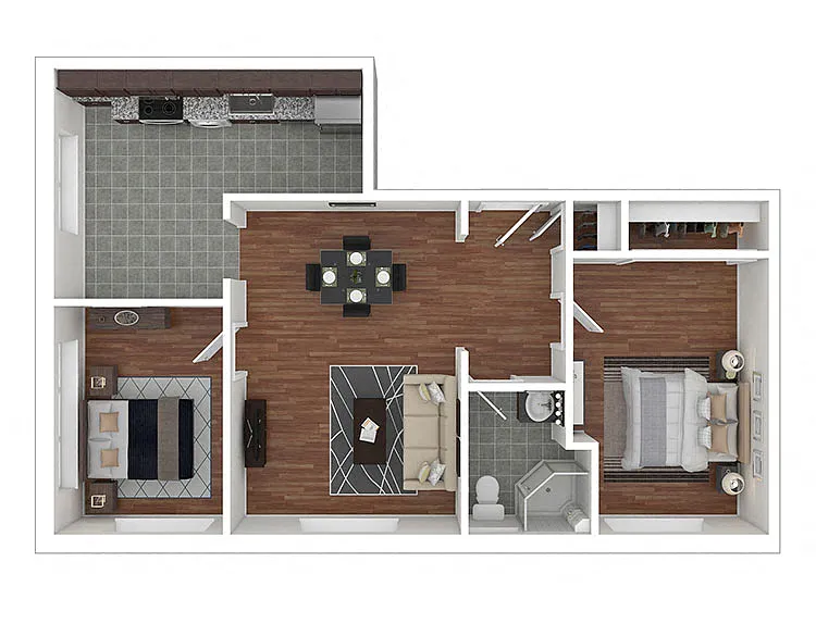 Floor plan TIER 24: 2 BEDROOMS