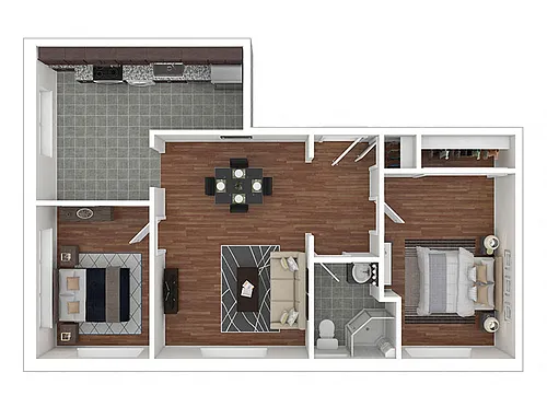 Floor plan TIER 24: 2 BEDROOMS