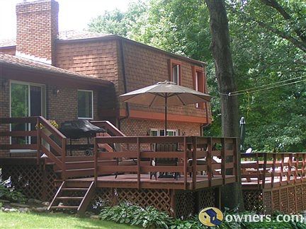 Large decks private backyard