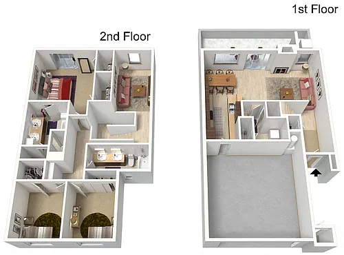 Floor plan Three Bedroom 2.5 Bathroom 1874 sq ft