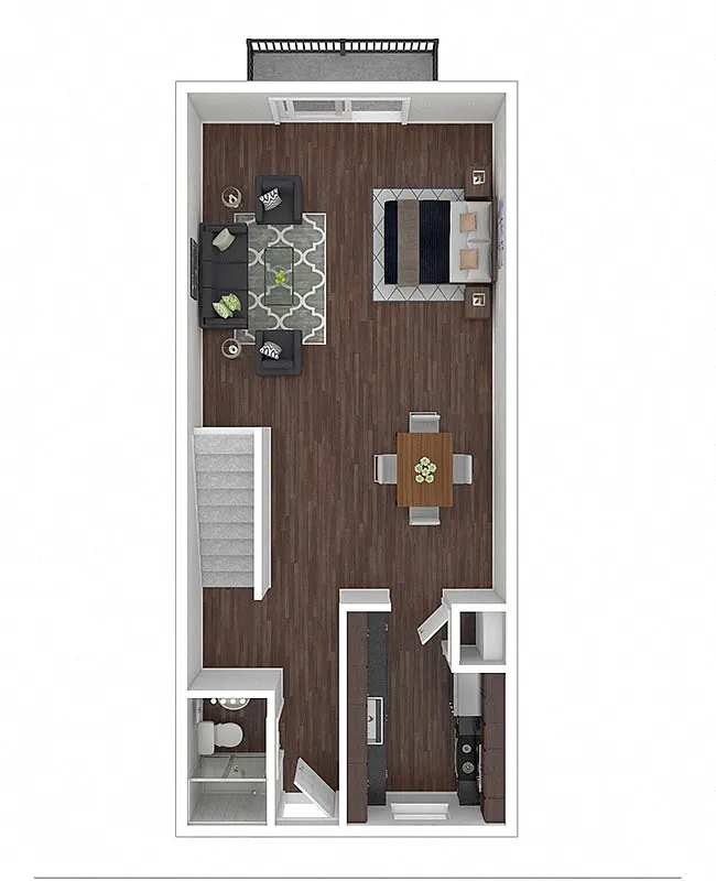 Floor plan 2 BEDROOM TOWNHOME (TH-2BX)