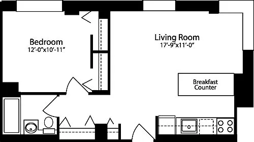 Floor plan Plan L, floors 12-15