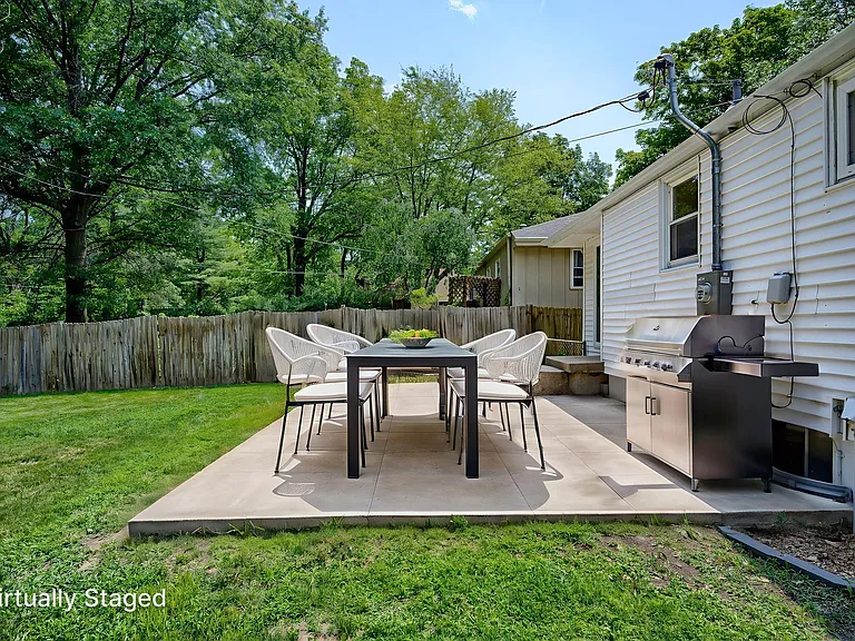 Back patio with example furniture