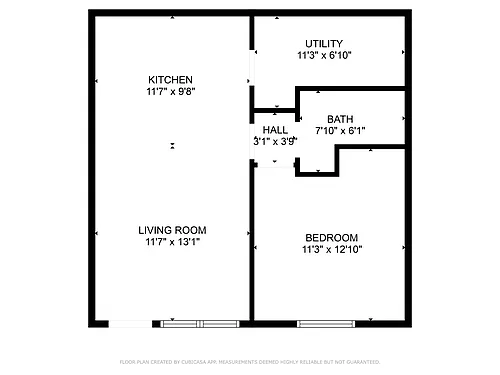 Floor plan 1 Bed 1 Bath
