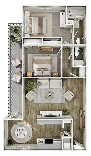 Floor plan 2 Bed, 1.5 Bath