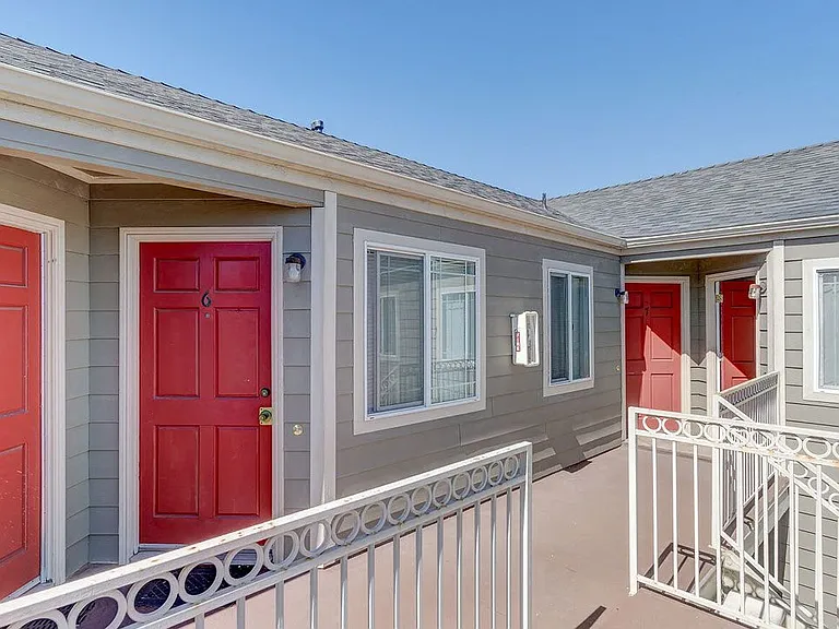 Second floor apartments at Dubuque Apartments in Oceanside, CA.